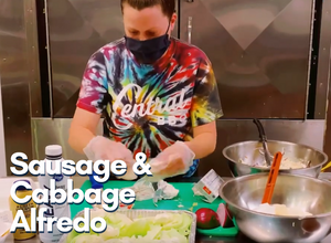 Sausage & Cabbage Alfredo